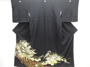 箔置き　花車模様留袖(比翼付き)
